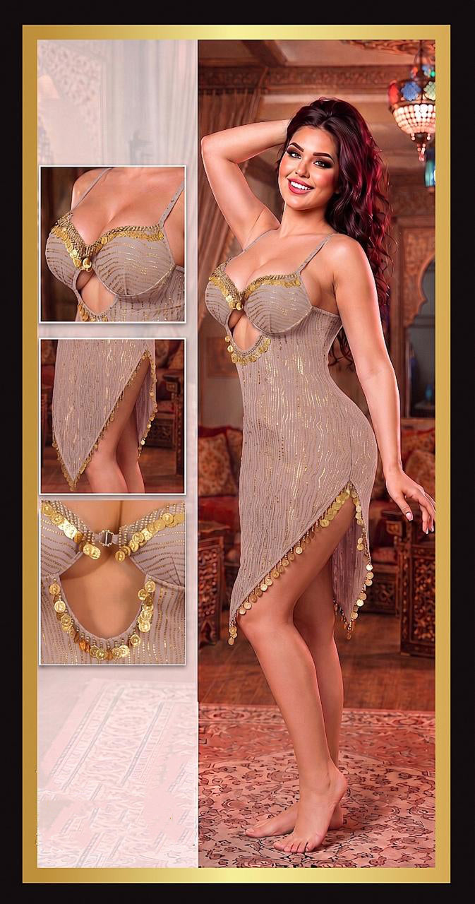 Golden Shimmer Mini Dress 1458