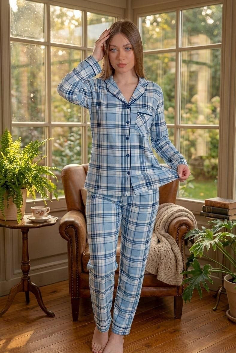 Blue Plaid Pajama 6520
