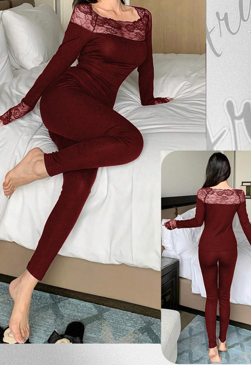 Black Lace Detail Bodysuit 1001