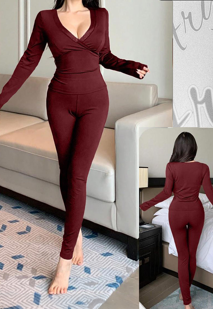 Elegant Wrap Pajama Set 1004