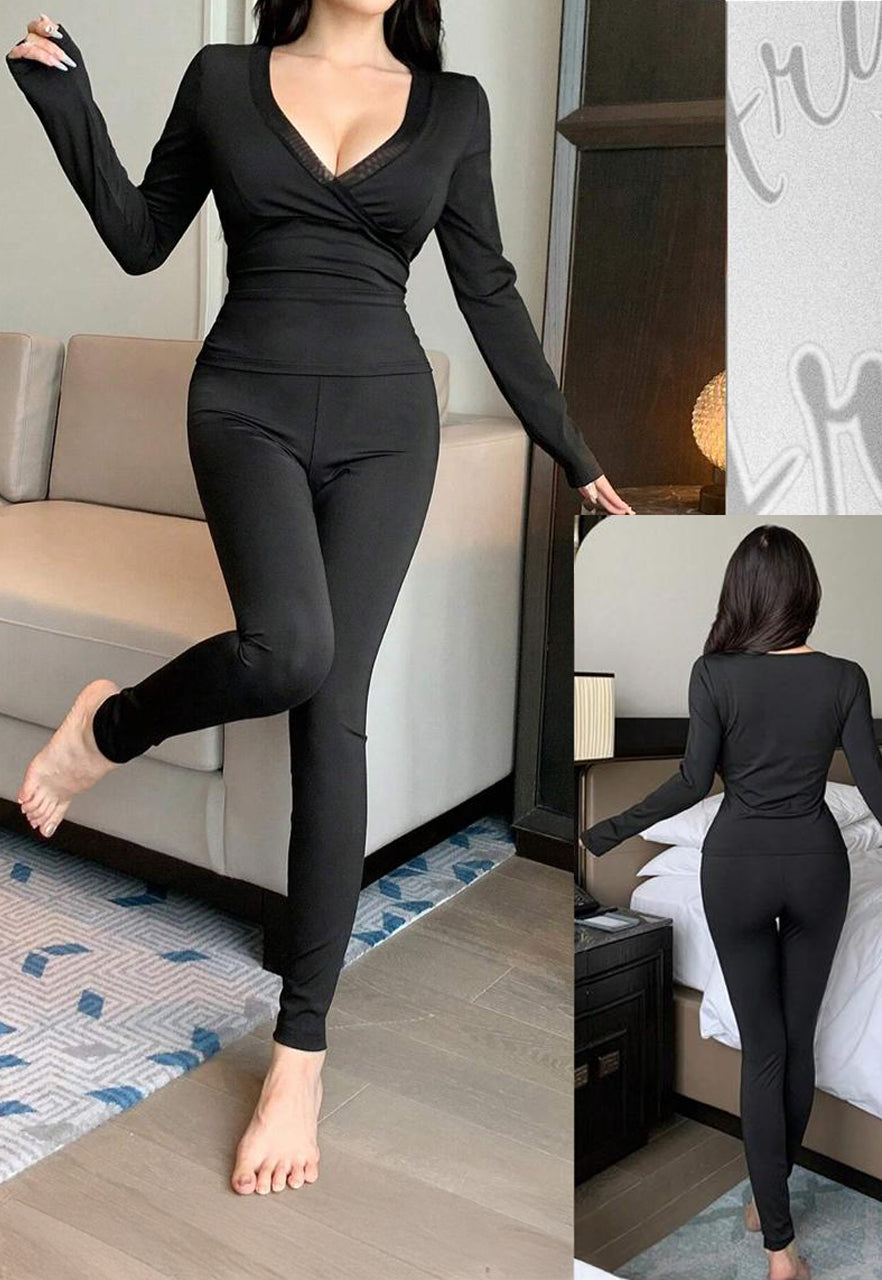 Elegant Wrap Pajama Set 1004