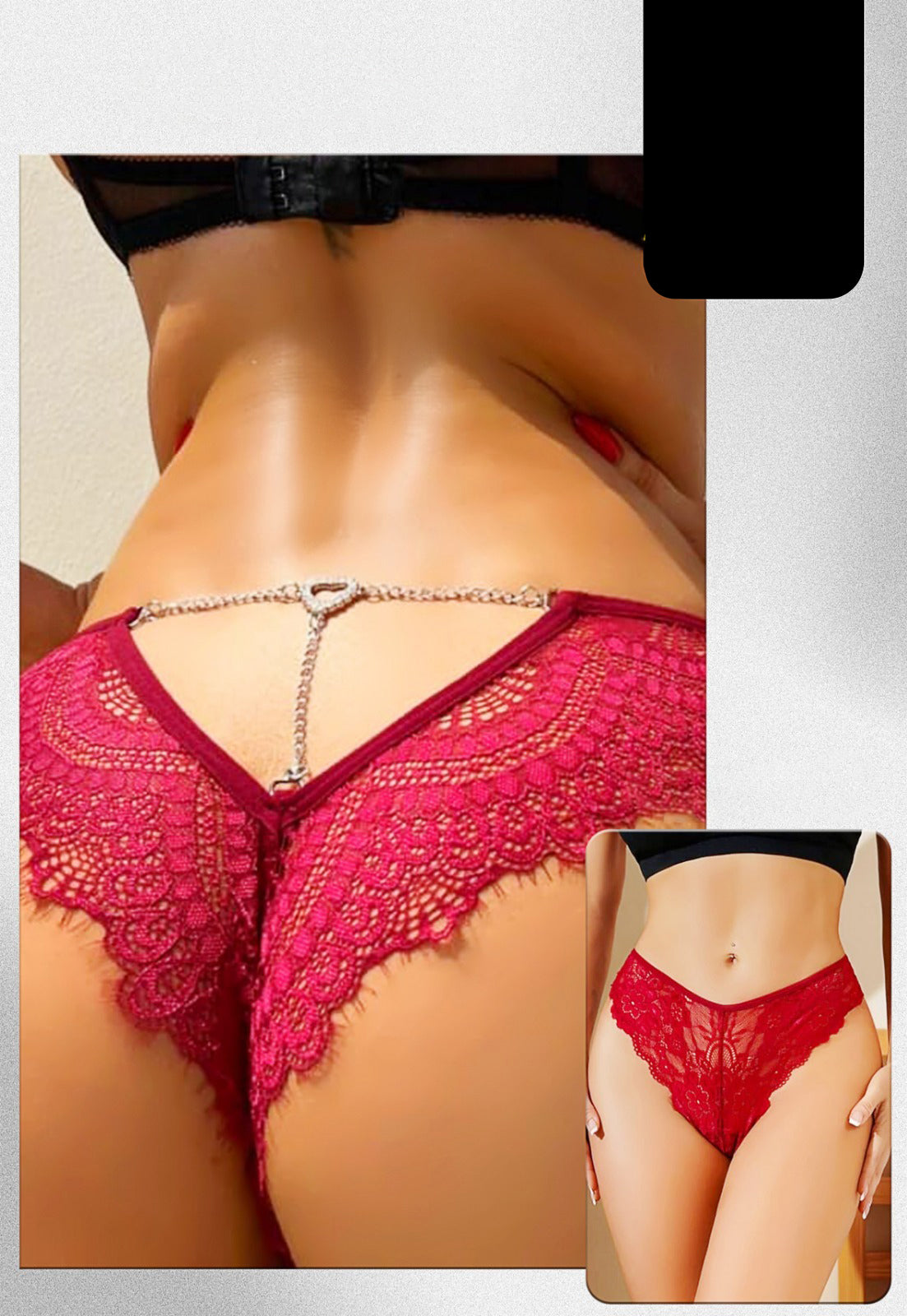 Lace Heart Chain Panty 111