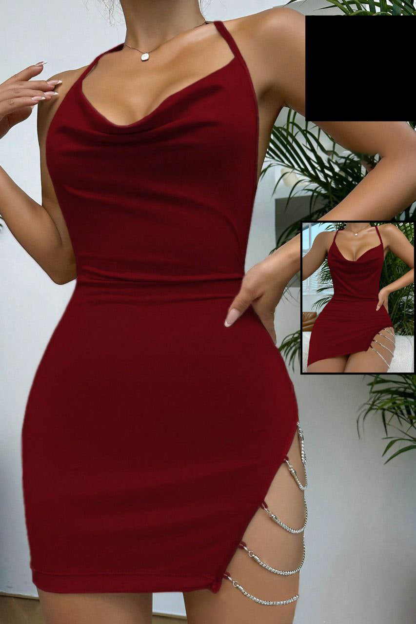 Glam Chain Bodycon Mini Dress  2101