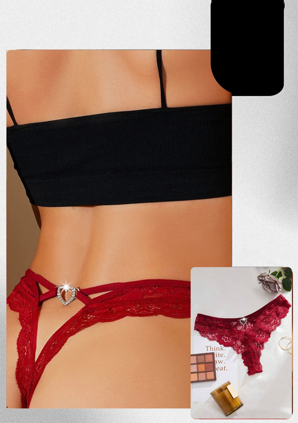 Heart Crystal Lace Panties 211