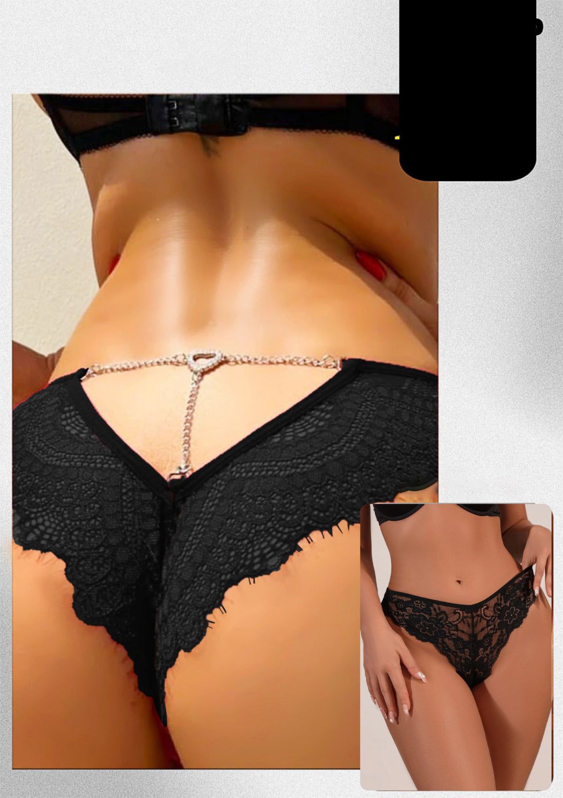 Lace Heart Chain Panty 111