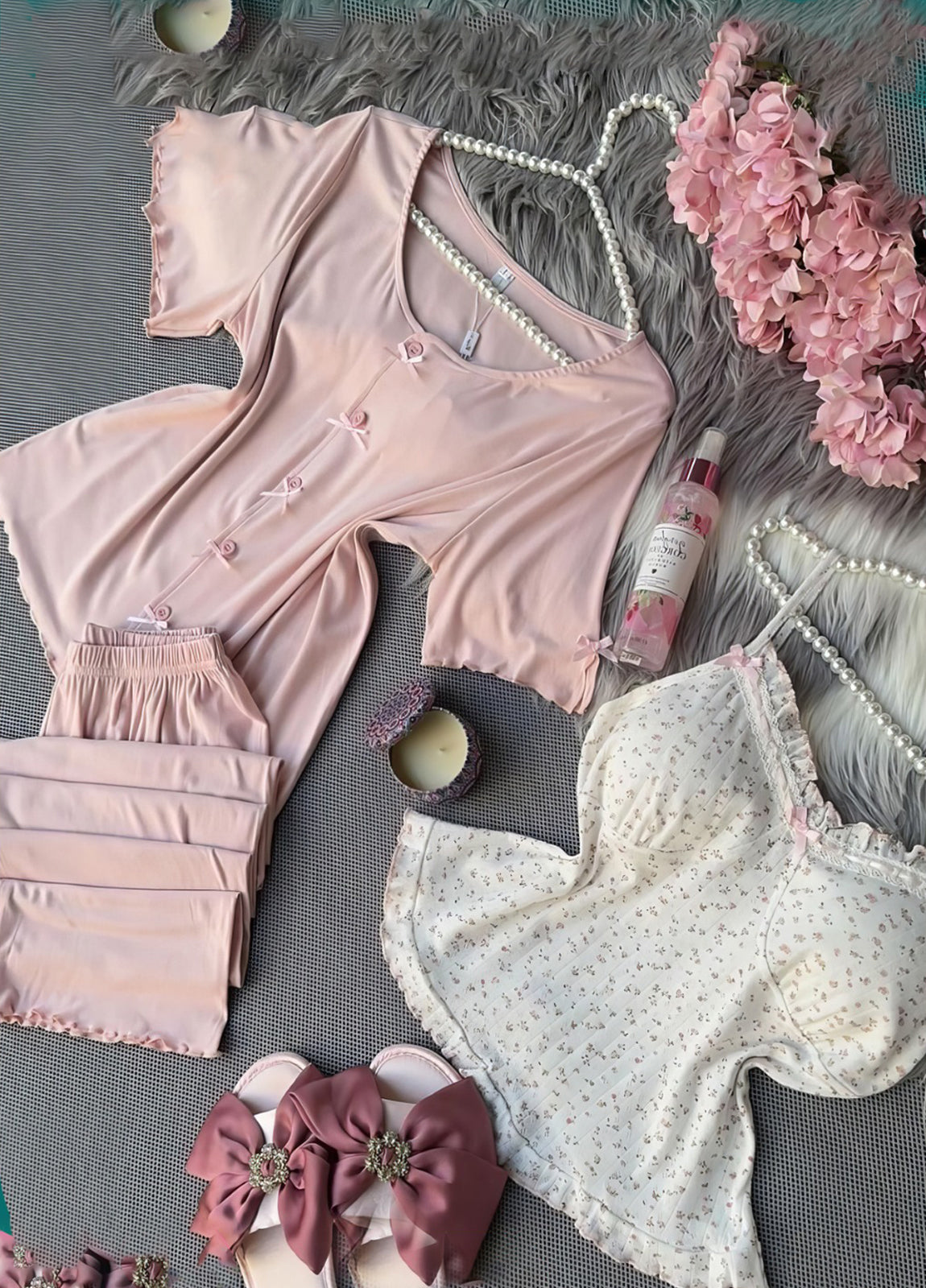 3 Pieces satin pajama set 3113