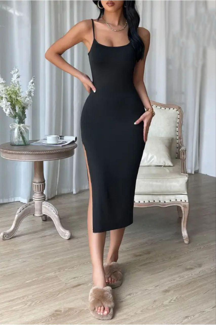Casual Sleeveless Bodycon Midi Dress 4002