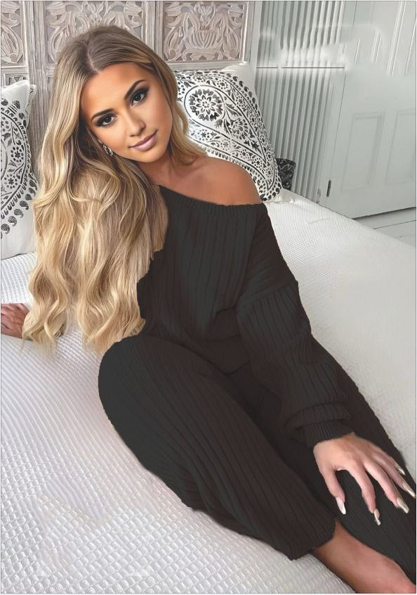 Midnight Rib Lounge Set 4040