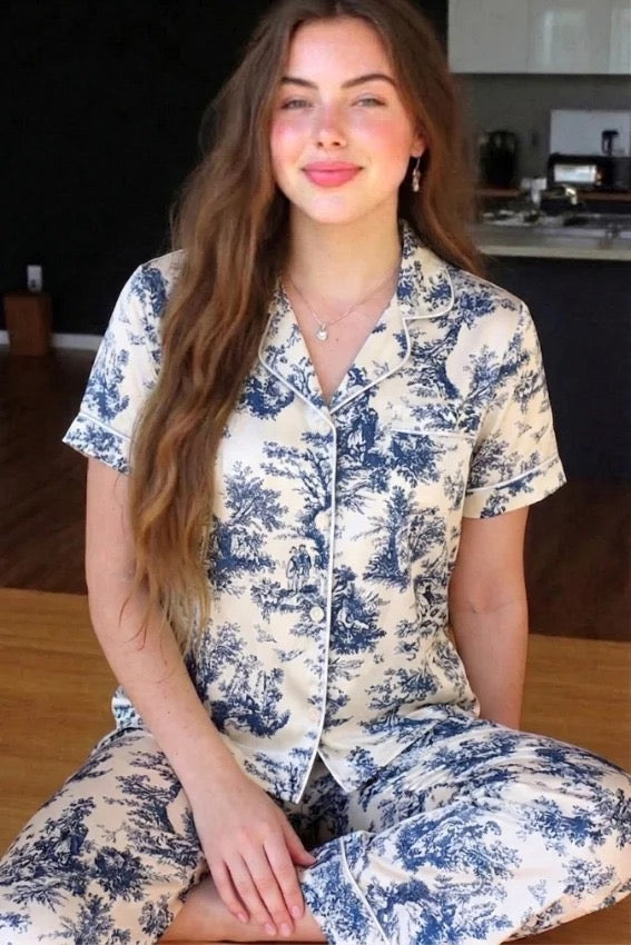 Blue Garden Pajama 9043