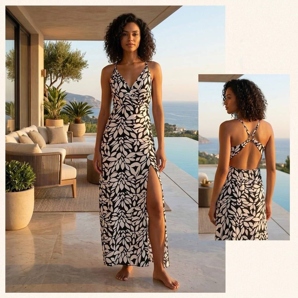 Nature Curve Slit Nightdress 4775