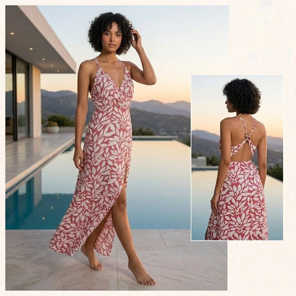 Nature Curve Slit Nightdress 4775