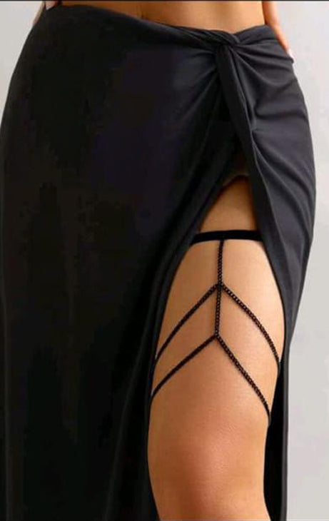 Midnight Strappy Leg Chain 53