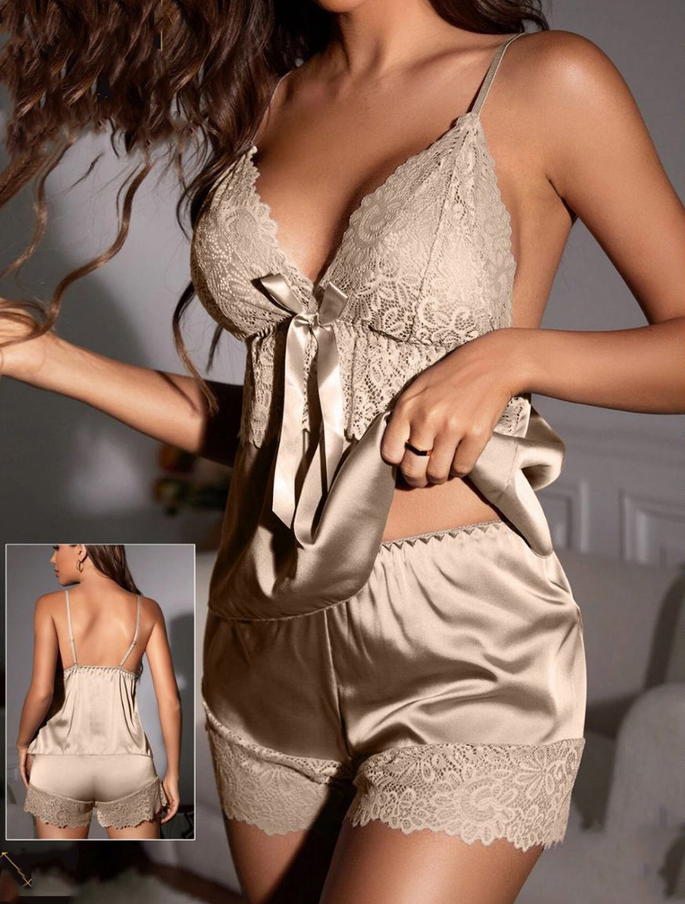 Lace Satin Sleepwear Set 573