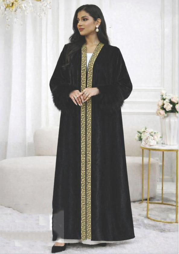 Ramadan Crescent Velvet Kaftan 6010