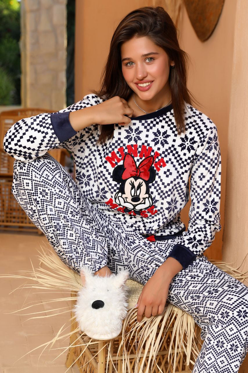 Navy Minnie Pajama Set 6211