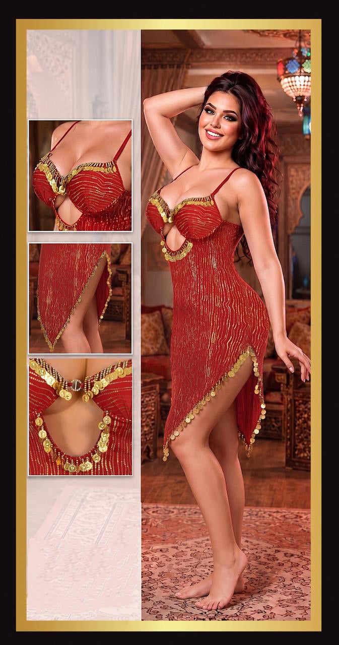 Golden Shimmer Mini Dress 1458