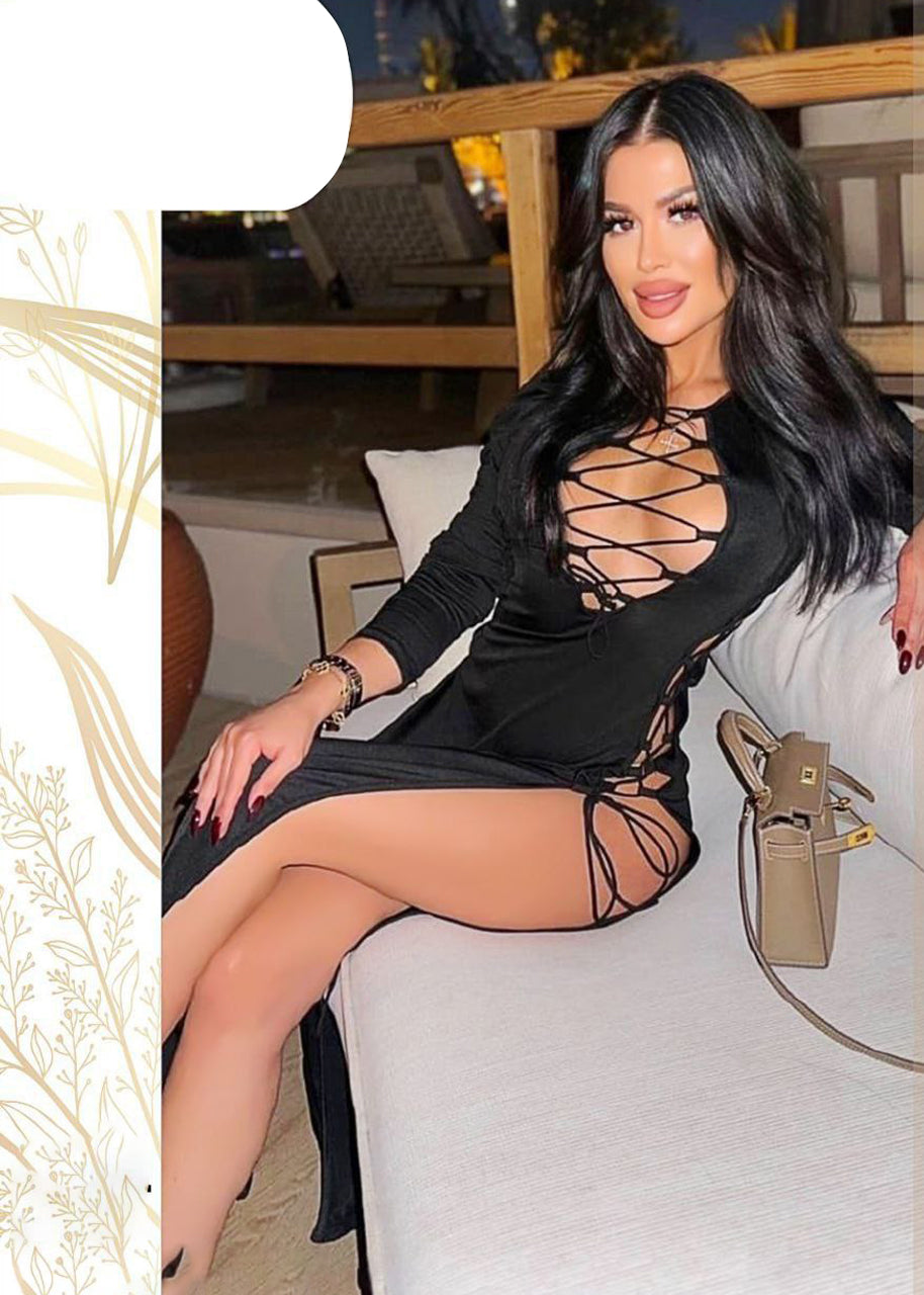 Velvet Temptation Lace-Up Dress 885