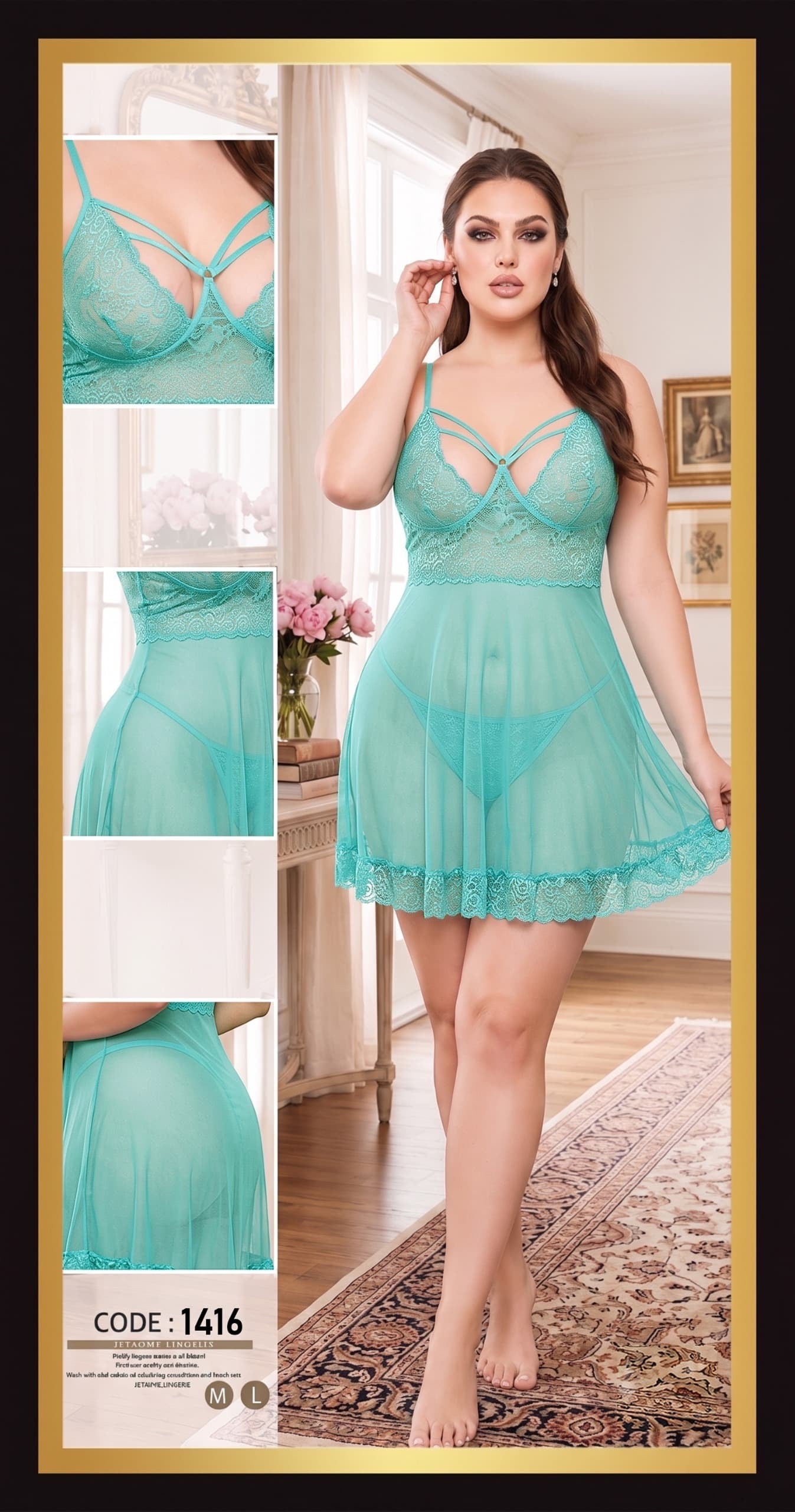 Romantic Lace Babydoll 1416