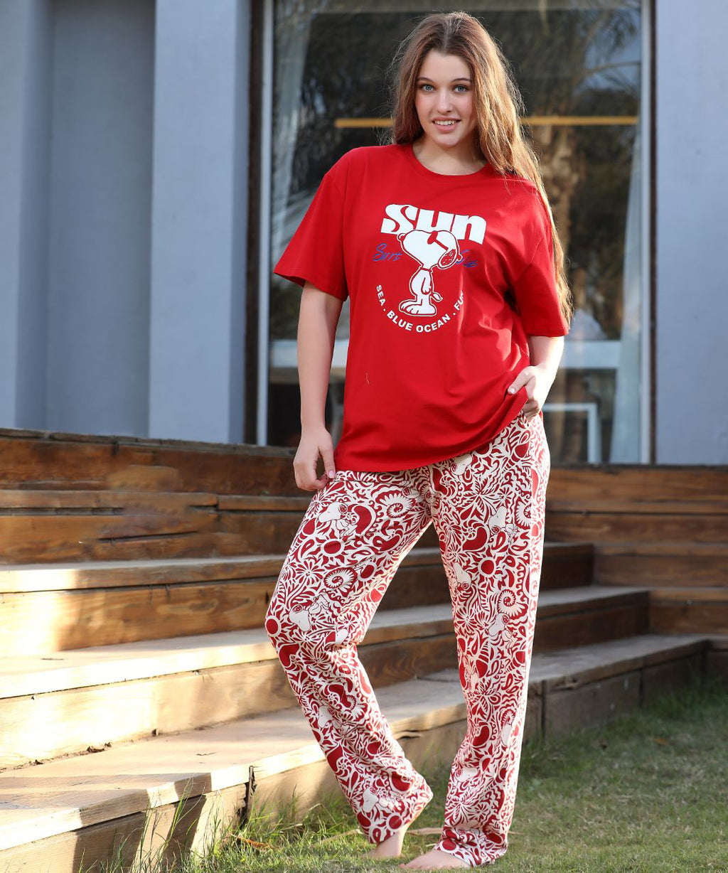 Big sizes Pajama set short sleeves 9034