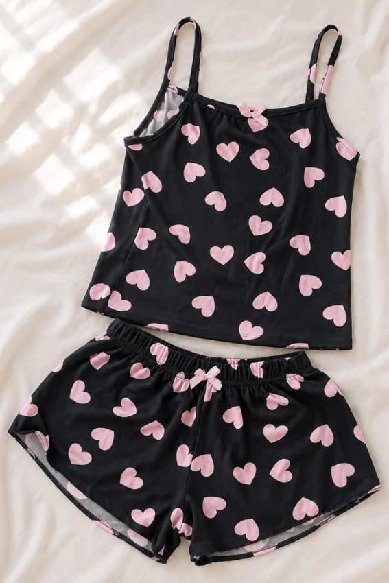 Romantic Heart Shorts Pajama 9067