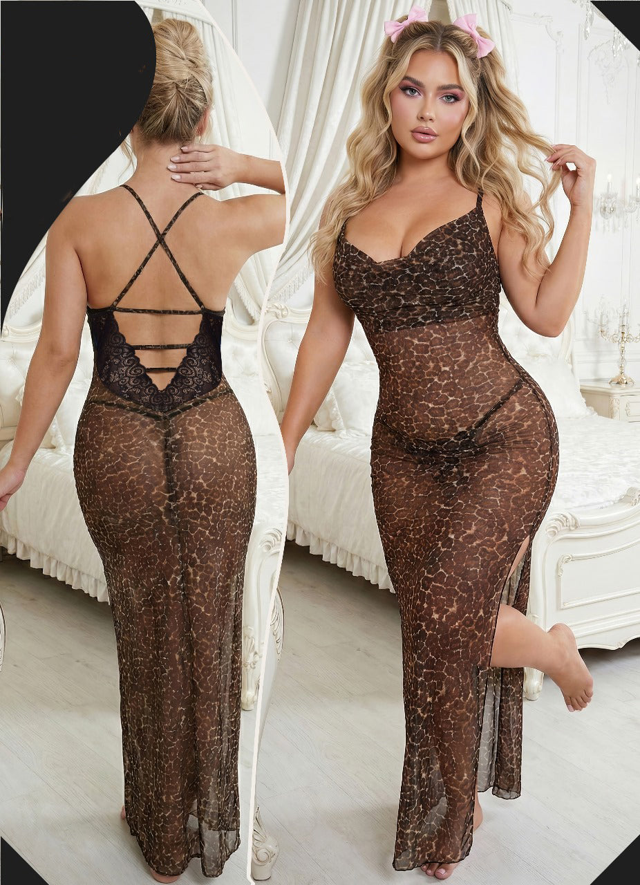 Leopard Glow Maxi Lingerie 6010