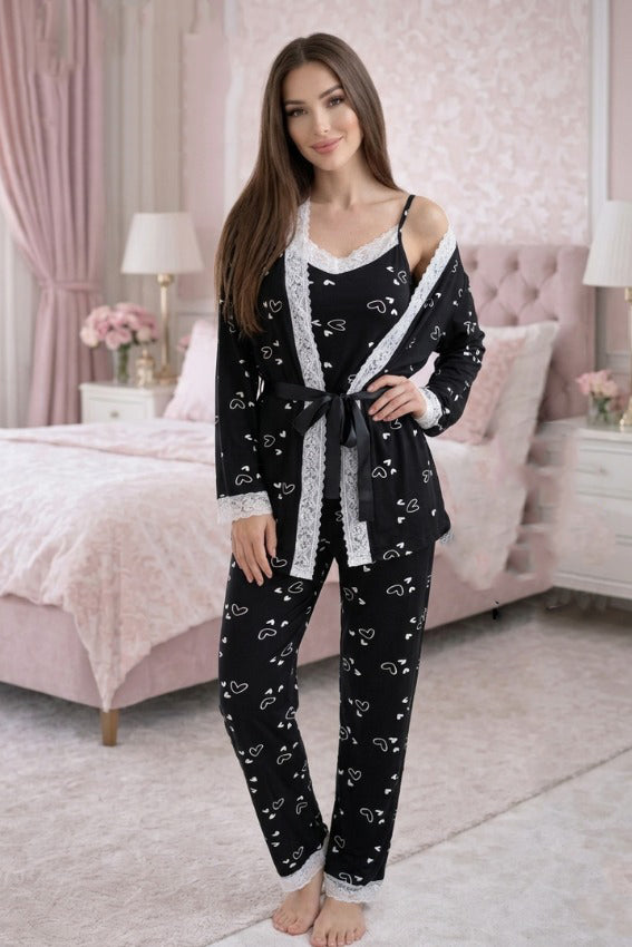 Midnight Heart Robe Set 6609