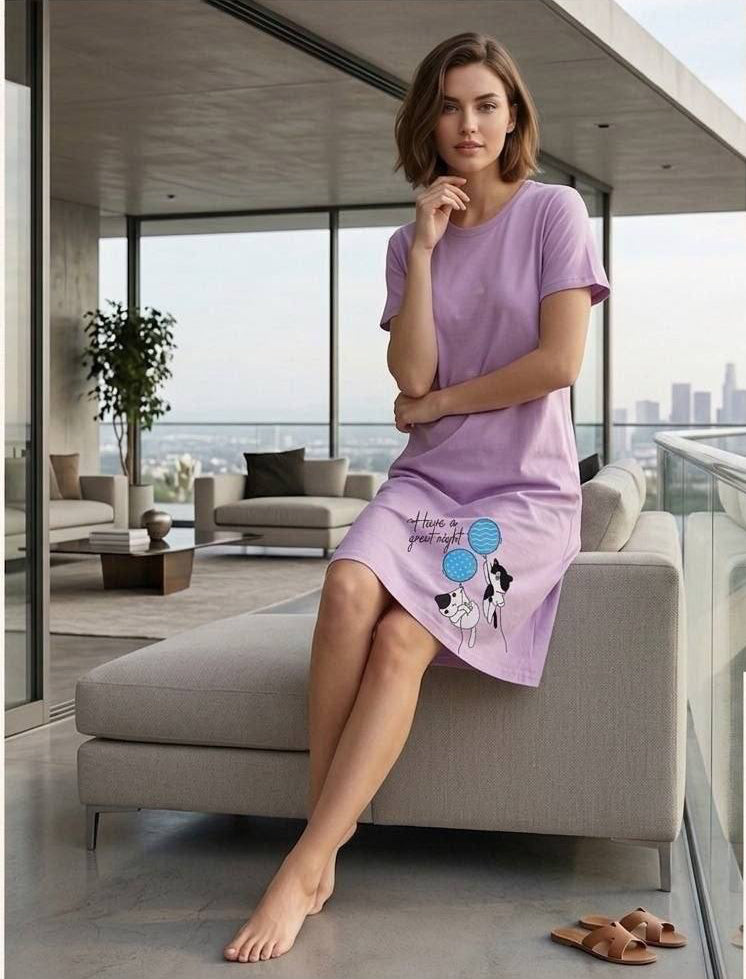 Lavender Kitty Nightdress 4730