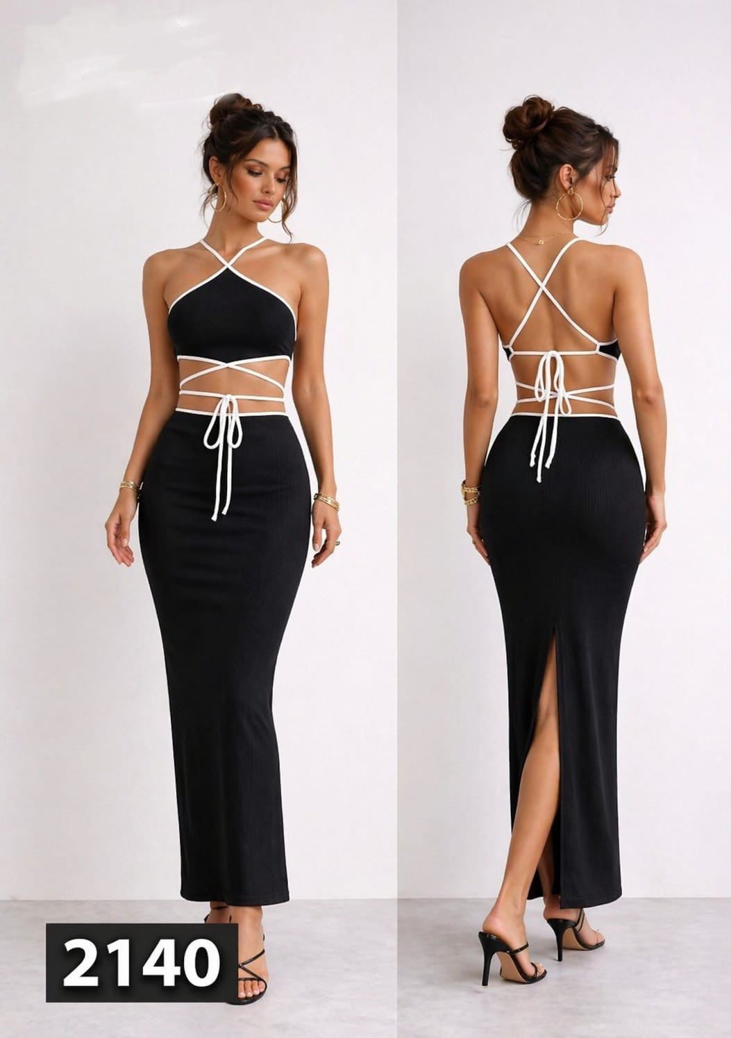 Cross Back Maxi Dress 2140