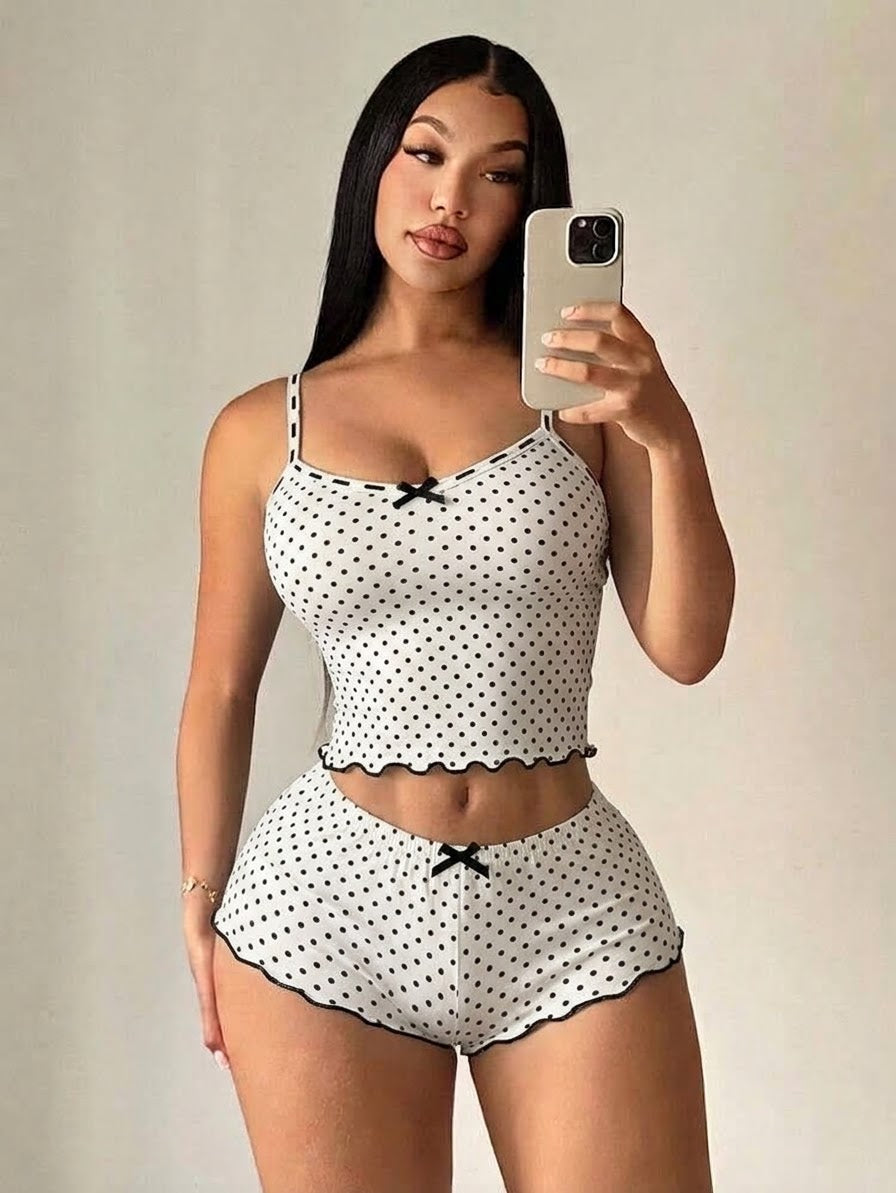Polka Dot Shorts Pajama Set — 9065
