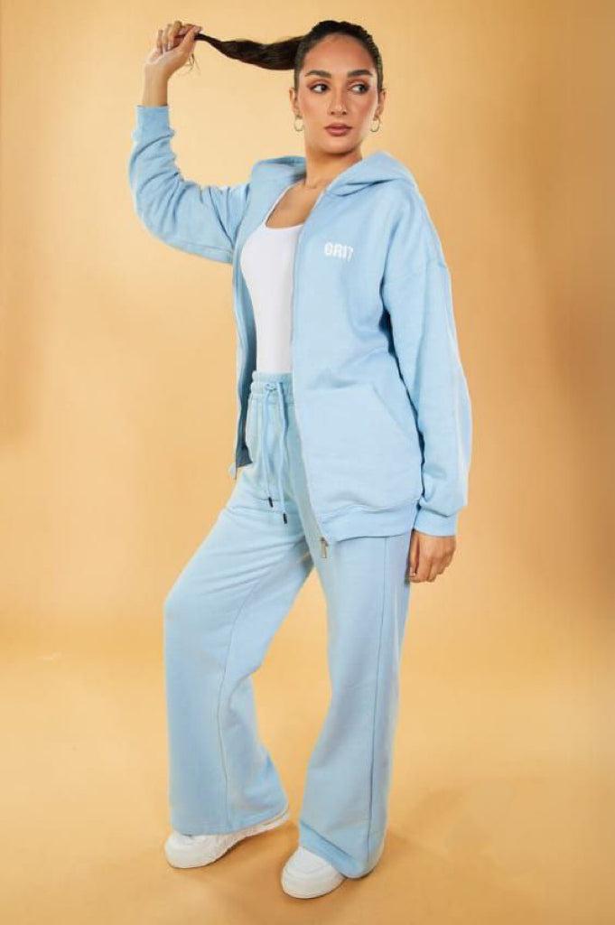 Soft Blue Hoodie Set 1103
