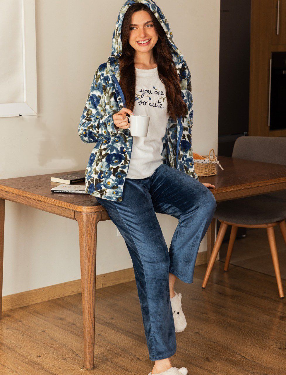 The Winter Bloom Plush Pajama Set 655