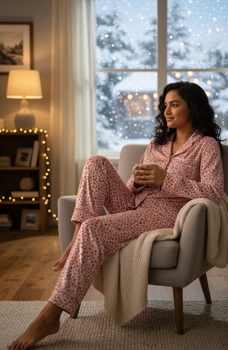 Rosy Leopard Pajama Set 5516