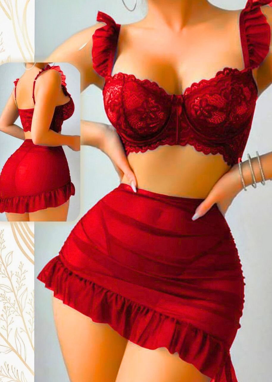 Ruffle Lace Two-Piece Set 875