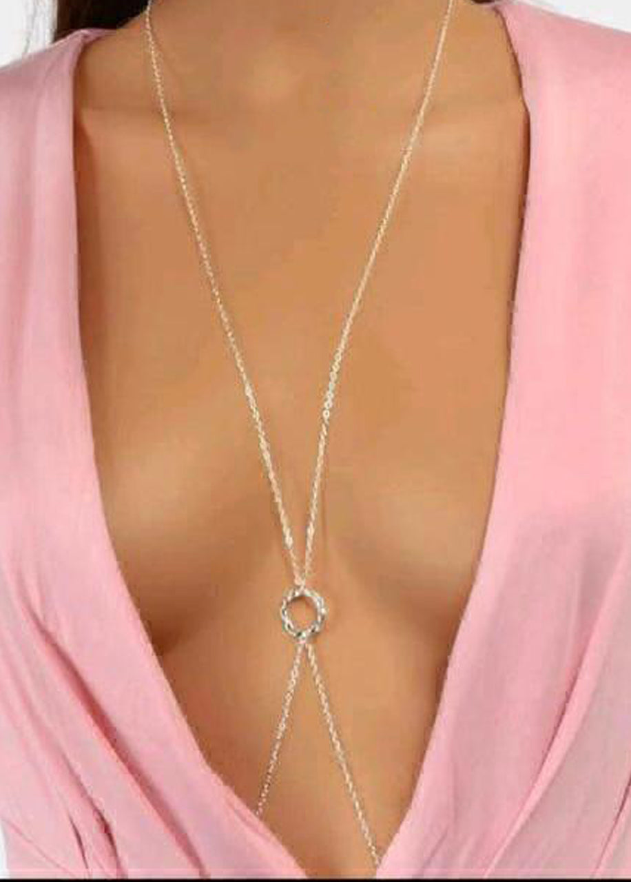 Silver Circle Chest Chain 69
