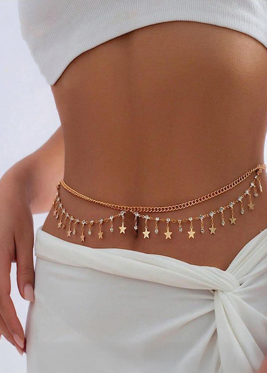 Gold Star and Crystal Chain Belt 89