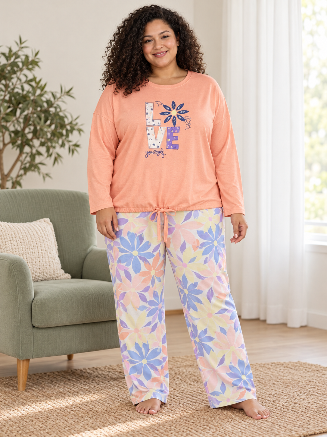 Bloom Pajama Set 023 — AI-generated model styling