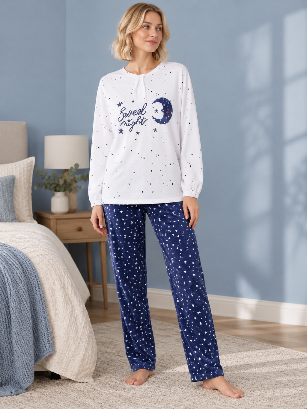 Starry Pajama Set 038 — AI-generated model styling