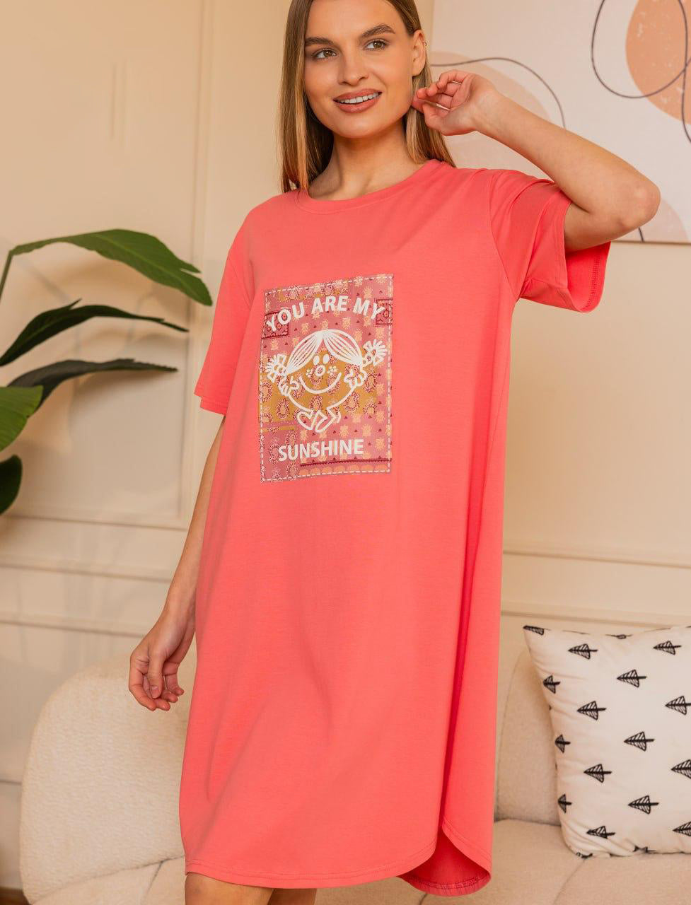 Pink nightgown with a fun design