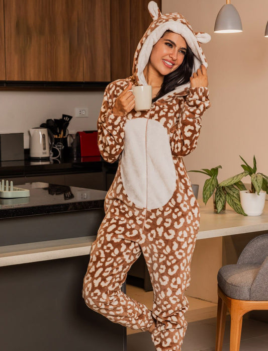 Leopard print winter pajamas